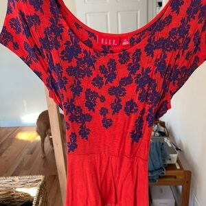 Elle Red and Blue Floral Bodysuit